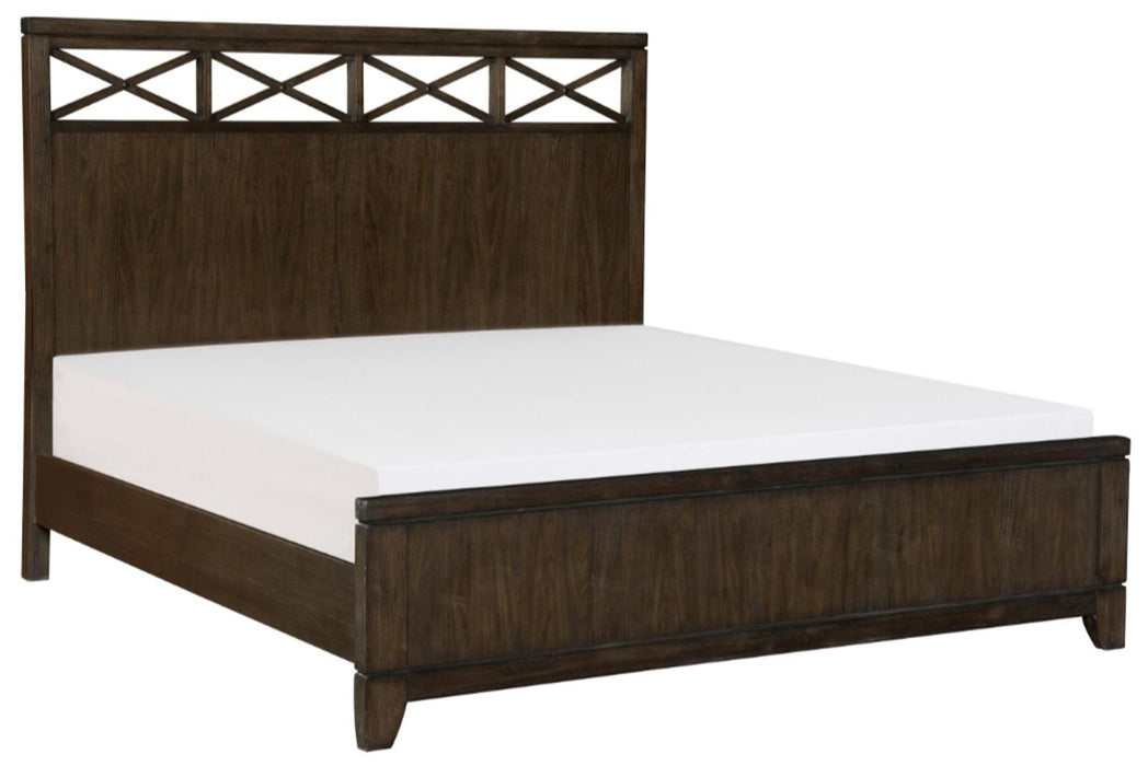 Griggs Queen Panel Bed in Dark Brown 1669-1* - Home Discount Furniture - NJ-linden