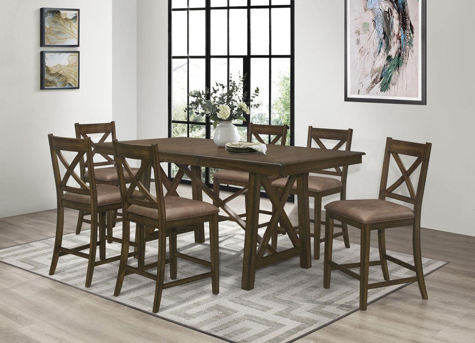 Levittown Counter Height Table in Brown 5757-36 - Home Discount Furniture - NJ-linden