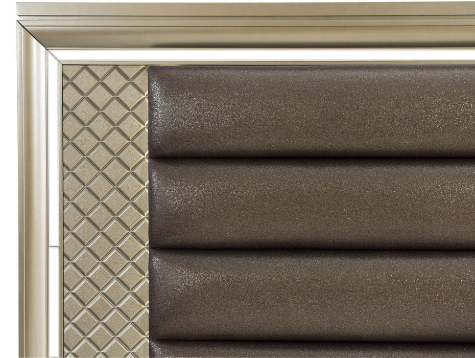 Loudon Queen Platform with Storage Bed in Champagne Metallic 1515-1* - Home Discount Furniture - NJ-linden