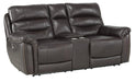Lance Power Double Reclining Loveseat with Power Headrests in Brown 9527BRW-2PWH - Home Discount Furniture - NJ-linden