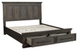 Taulon King Platform Bed with Footboard Storage in Dark Oak 5438K-1EK* - Home Discount Furniture - NJ-linden