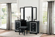 Allura Vanity Dresser with Mirror in Black 1916BK-15* - Home Discount Furniture - NJ-linden