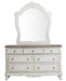 Cinderella Mirror in Antique White with Grey Rub-Through 1386NW-6 - Home Discount Furniture - NJ-linden