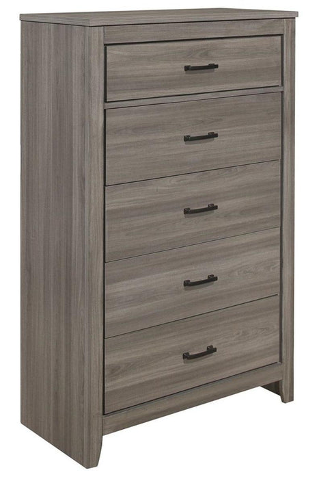 Waldorf 5 Drawer Chest in Dark Gray 1902-9 - Home Discount Furniture - NJ-linden