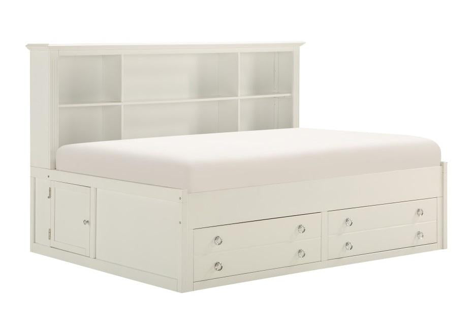 Meghan Twin Lounge Storage Bed in White 2058WHPRT-1* - Home Discount Furniture - NJ-linden