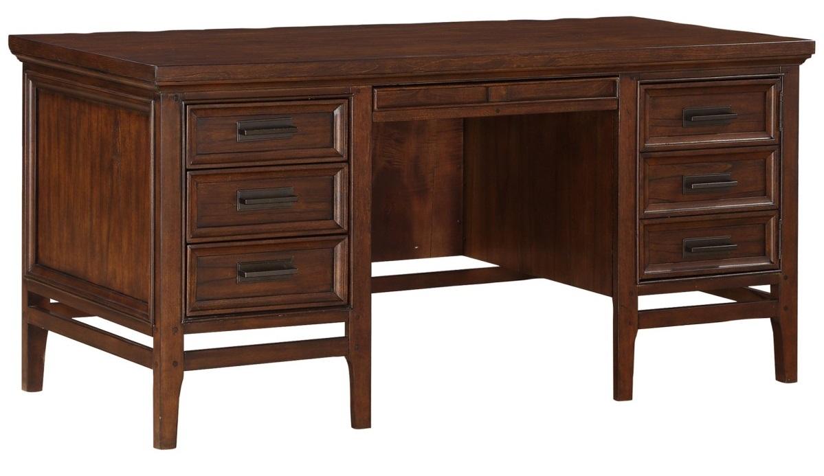 Frazier Executive Desk in Brown Cherry 1649-17 - Home Discount Furniture - NJ-linden