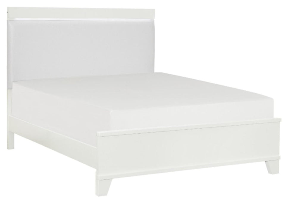 Kerren Queen Platform Bed in White 1678W-1* - Home Discount Furniture - NJ-linden