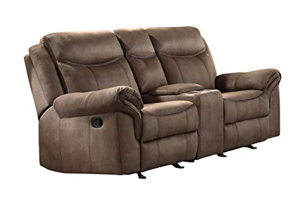 Aram Double Glider Reclining Loveseat in Dark Brown 8206NF-2 - Home Discount Furniture - NJ-linden