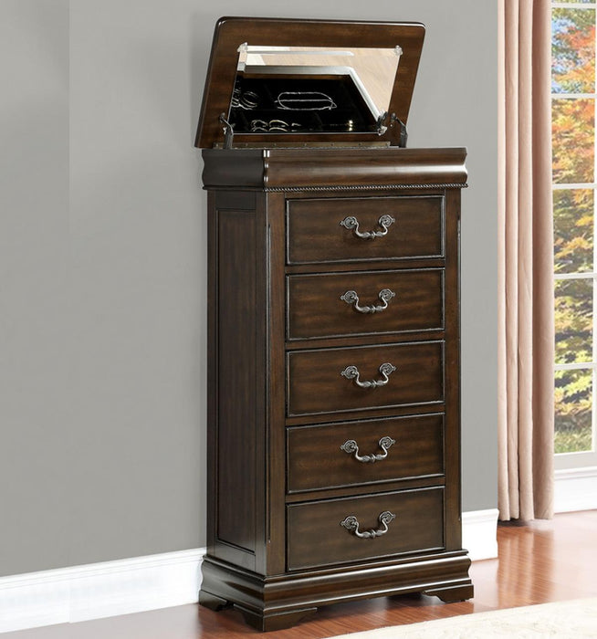 Mont Belvieu Lift-Top Lingerie Chest in Dark Cherry 1869-12 - Home Discount Furniture - NJ-linden
