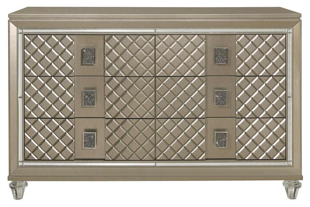 Youth Loudon 6 Drawer Dresser in Champagne Metallic B1515-5 - Home Discount Furniture - NJ-linden