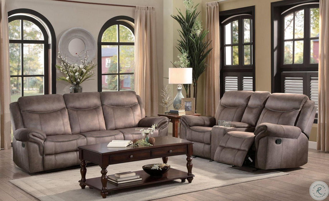 Aram Double Glider Reclining Loveseat in Dark Brown 8206NF-2 - Home Discount Furniture - NJ-linden
