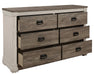 Arcadia Dresser in White & Weathered Gray 1677-5 - Home Discount Furniture - NJ-linden