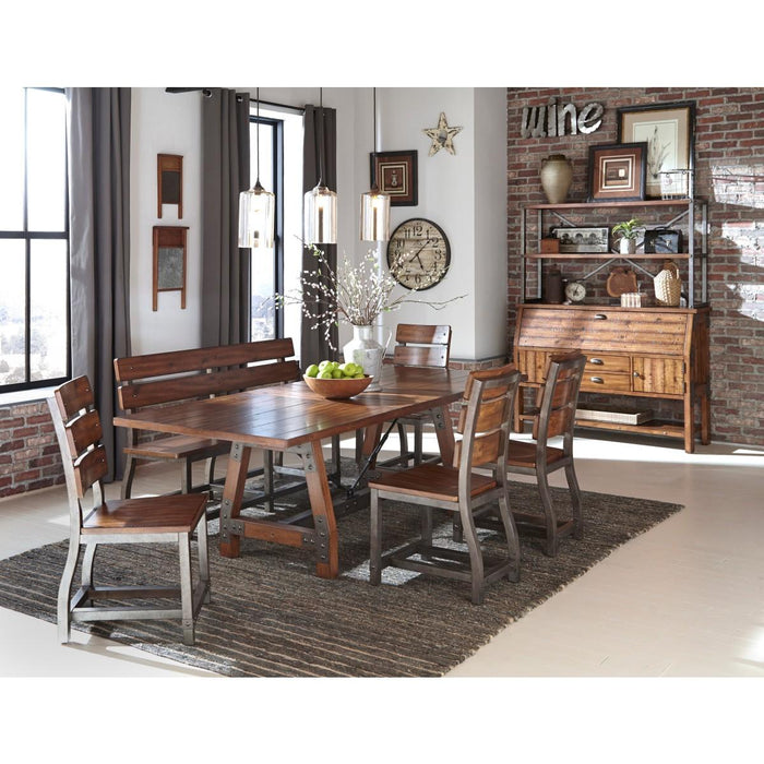 Holverson Bench w/ Back in Rustic Brown 1715-BH - Home Discount Furniture - NJ-linden