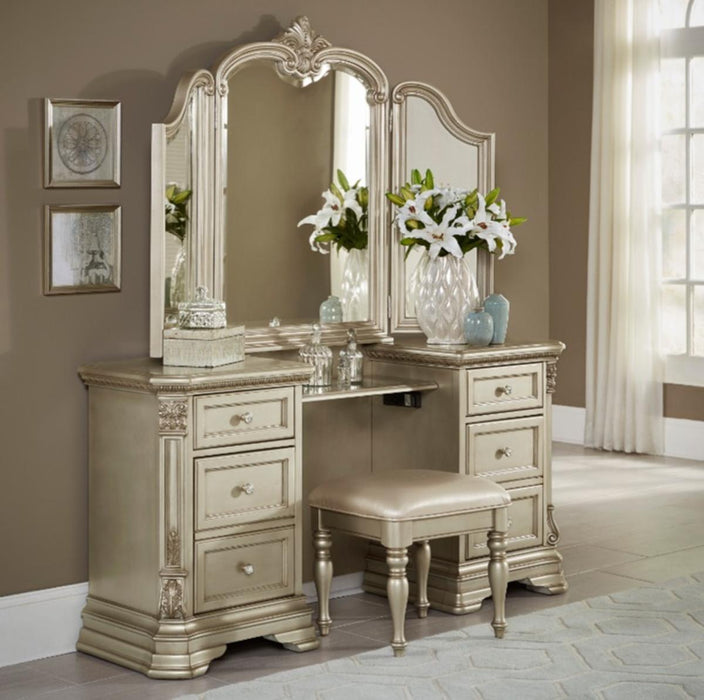 Antoinetta Vanity Stool in Champagne Wood 1919NC-14 - Home Discount Furniture - NJ-linden