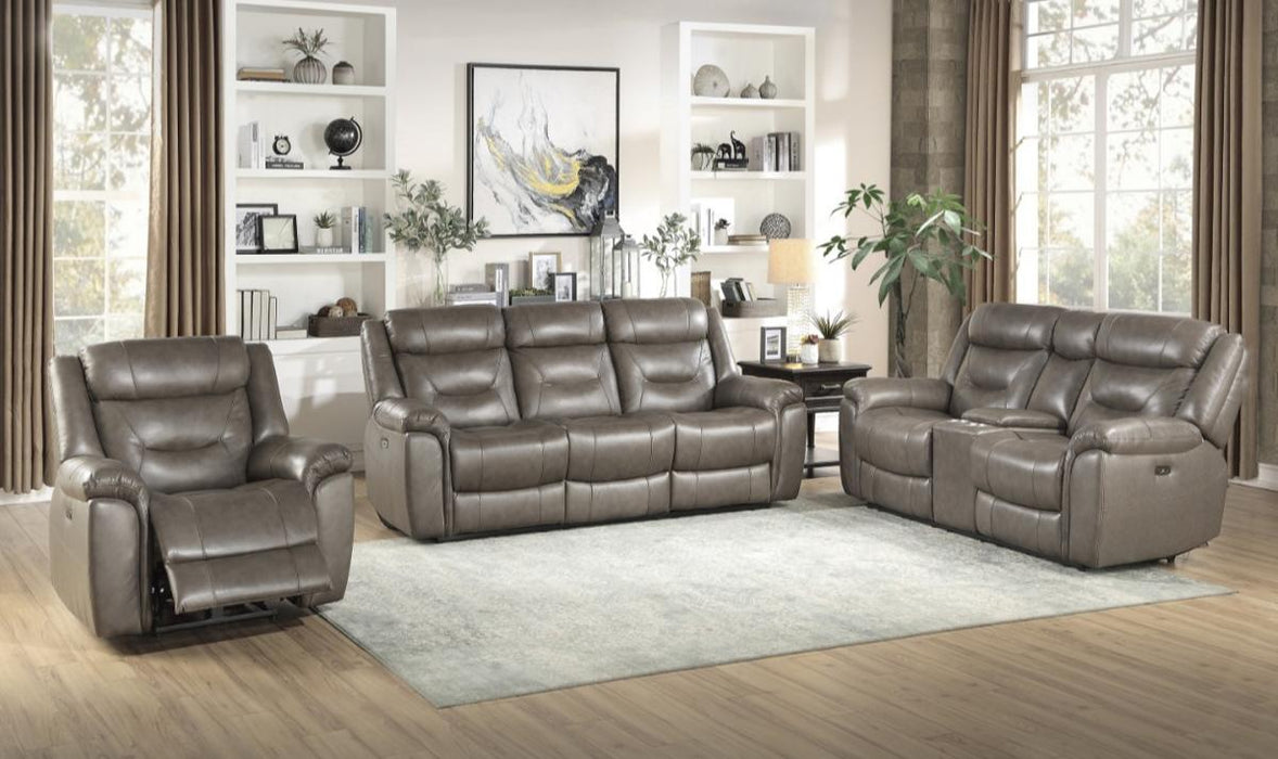 Danio Power Double Reclining Loveseat with Power Headrests in Brownish Gray 9528BRG-2PWH - Home Discount Furniture - NJ-linden
