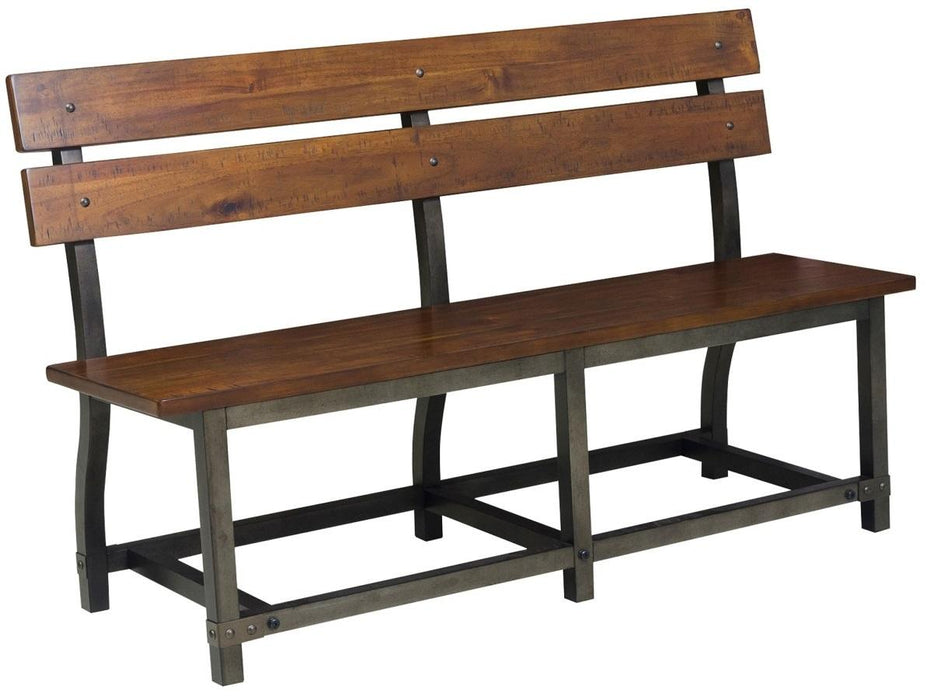 Holverson Bench w/ Back in Rustic Brown 1715-BH - Home Discount Furniture - NJ-linden