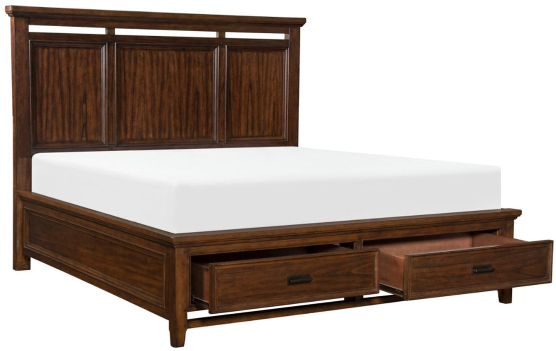 Frazier King Upholstered Storage Platform Bed in Dark Cherry 1649K-1EK* - Home Discount Furniture - NJ-linden