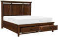Frazier Queen Upholstered Storage Platform Bed in Dark Cherry 1649-1* - Home Discount Furniture - NJ-linden