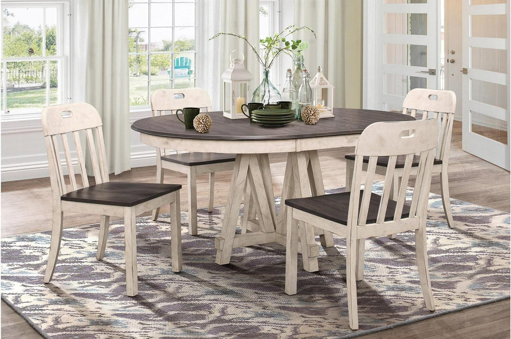 Clover Round Dining Table in White and Gray 5656-66* - Home Discount Furniture - NJ-linden