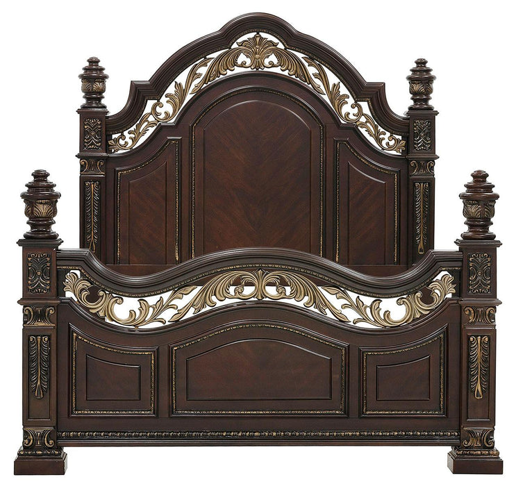 Catalonia Queen Poster Bed in Cherry 1824-1 - Home Discount Furniture - NJ-linden