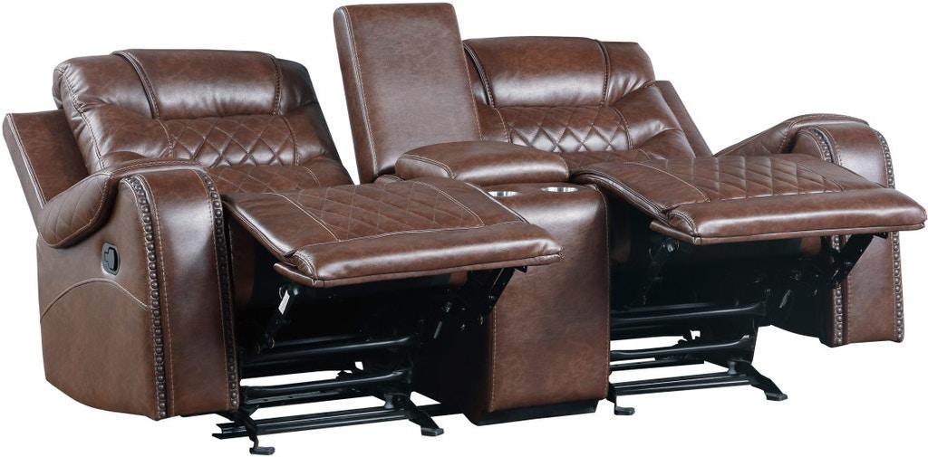 Putnam Double Glider Reclining Loveseat in Brown 9405BR-2 - Home Discount Furniture - NJ-linden