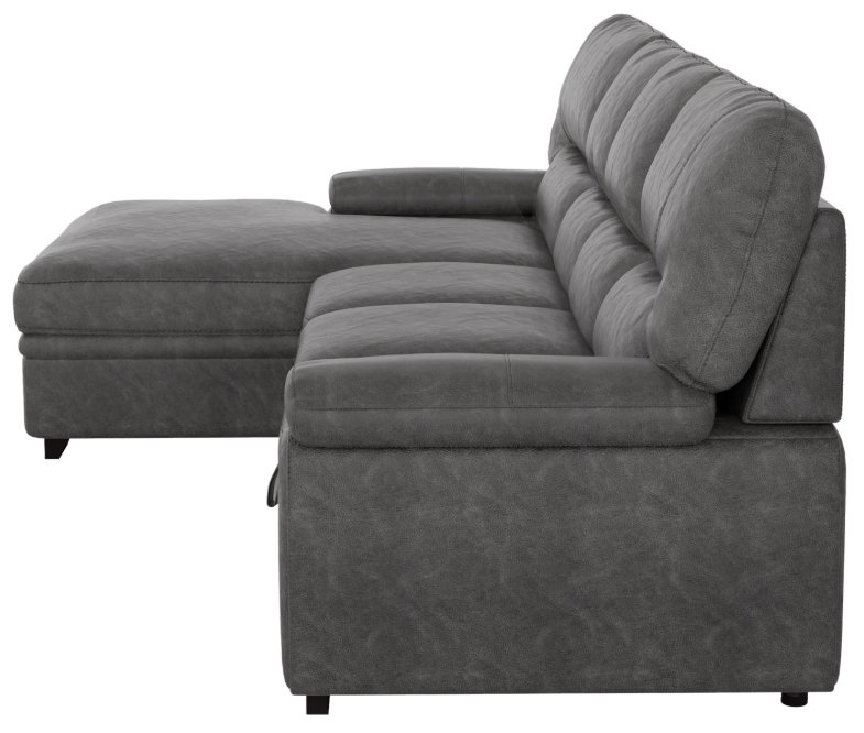Michigan Sectional with Pull Out Bed and Left Chaise in Dark Gray 9407DG*2LC3R - Home Discount Furniture - NJ-linden