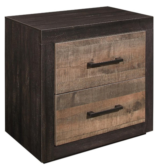 Miter Nightstand in Rustin Mahogany & Dark Ebony 1762-4 - Home Discount Furniture - NJ-linden