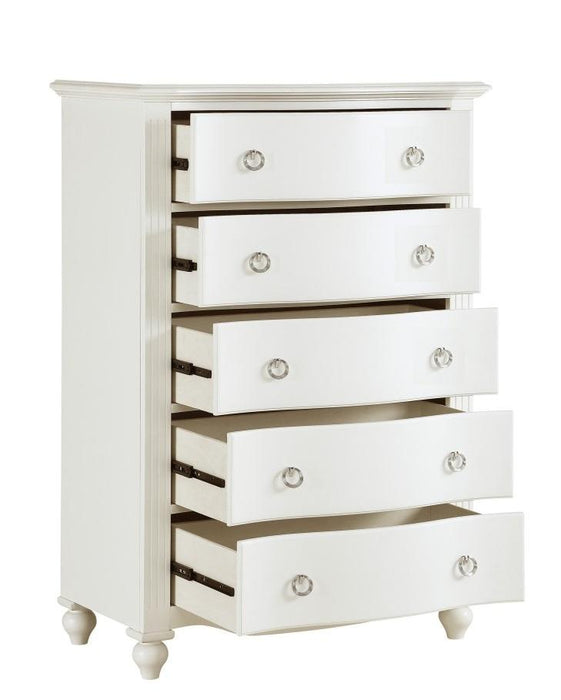 Meghan 5 Drawer Chest in White 2058WH-9 - Home Discount Furniture - NJ-linden