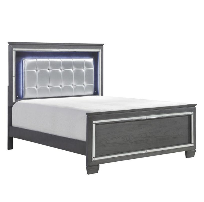 Allura Queen Panel Bed in Gray 1916GY-1* - Home Discount Furniture - NJ-linden