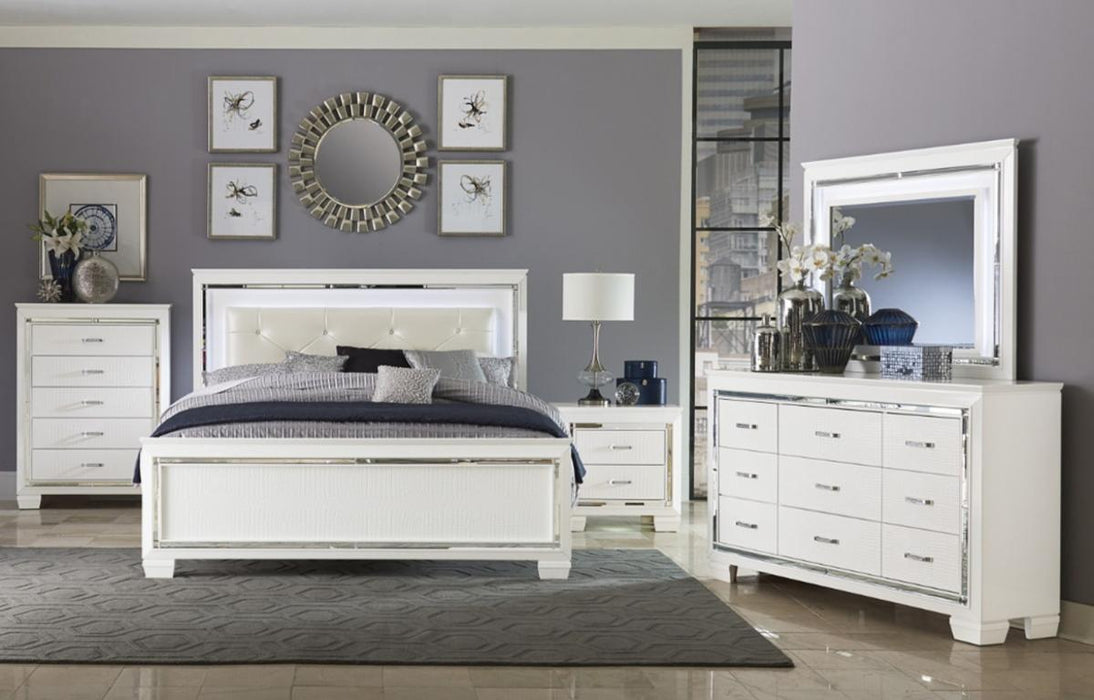Allura Queen Panel Bed in White 1916W-1* - Home Discount Furniture - NJ-linden