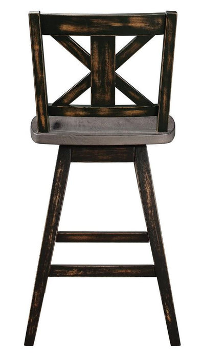 Amsonia Swivel Counter Height Chair in Gray and Black (Set of 2) - Home Discount Furniture - NJ-linden