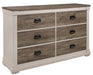 Arcadia Dresser in White & Weathered Gray 1677-5 - Home Discount Furniture - NJ-linden