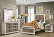 Arcadia Twin Panel Bed in White & Weathered Gray 1677T-1* - Home Discount Furniture - NJ-linden