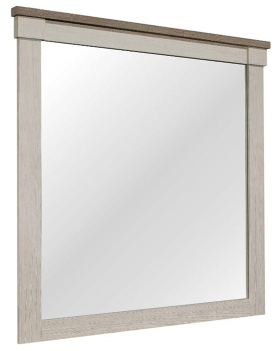 Arcadia Mirror in White & Weathered Gray 1677-6 - Home Discount Furniture - NJ-linden