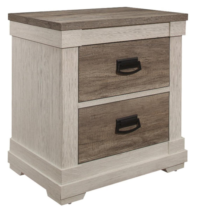 Arcadia Nightstand in White & Weathered Gray 1677-4 - Home Discount Furniture - NJ-linden