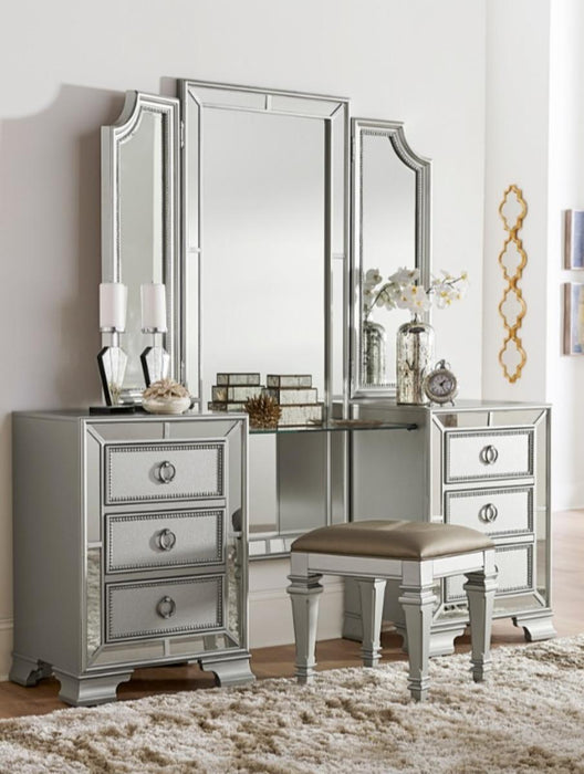 Avondale Vanity Dresser with Mirror in Silver 1646-15 - Home Discount Furniture - NJ-linden