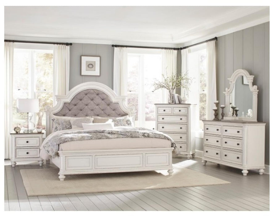 Baylesford King Upholstered Panel Bed in Antique White 1624KW-1EK* - Home Discount Furniture - NJ-linden