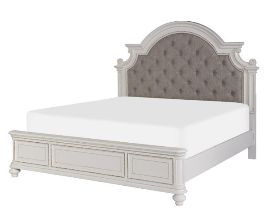 Baylesford King Upholstered Panel Bed in Antique White 1624KW-1EK* - Home Discount Furniture - NJ-linden