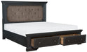 Bolingbrook Queen Upholstered Storage Platform Bed in Coffee 1647-1* - Home Discount Furniture - NJ-linden