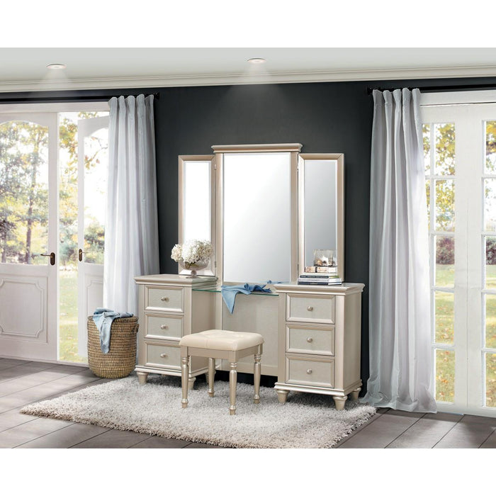 Celandine Vanity Dresser with Mirror in Silver 1928-15* - Home Discount Furniture - NJ-linden