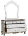Cinderella 7 Drawer Dresser in Antique White with Grey Rub-Through 1386NW-5 - Home Discount Furniture - NJ-linden