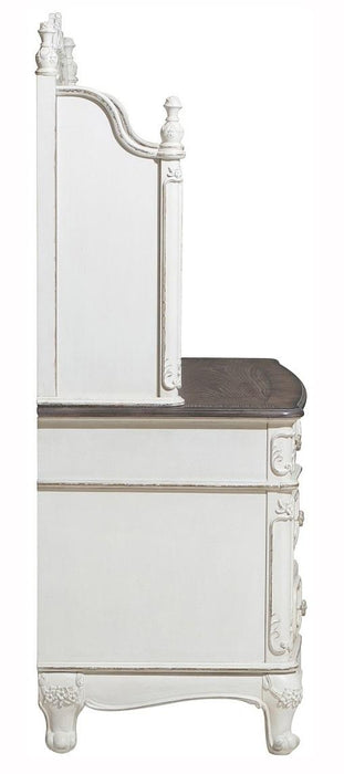 Cinderella Writing Desk in Antique White with Grey Rub-Through 1386NW-11 - Home Discount Furniture - NJ-linden