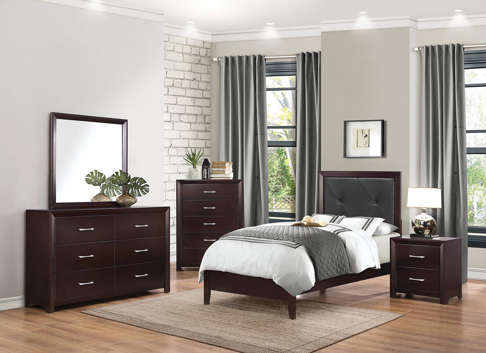 Edina Full Panel Bed in Espresso-Hinted Cherry 2145F-1 - Home Discount Furniture - NJ-linden