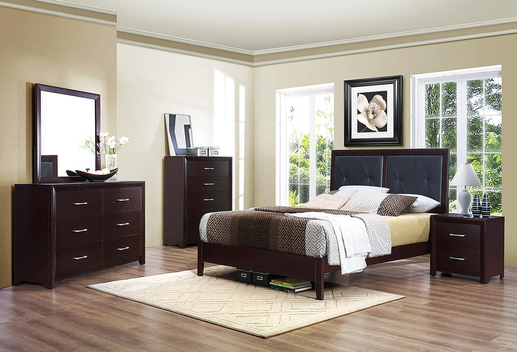 Edina Queen Panel Bed in Espresso-Hinted Cherry 2145-1 - Home Discount Furniture - NJ-linden