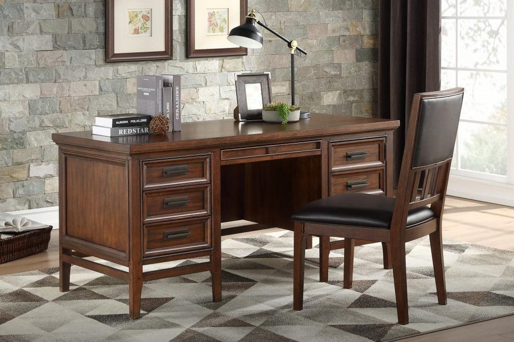 Frazier Executive Desk in Brown Cherry 1649-17 - Home Discount Furniture - NJ-linden