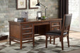 Frazier Executive Desk in Brown Cherry 1649-17 - Home Discount Furniture - NJ-linden
