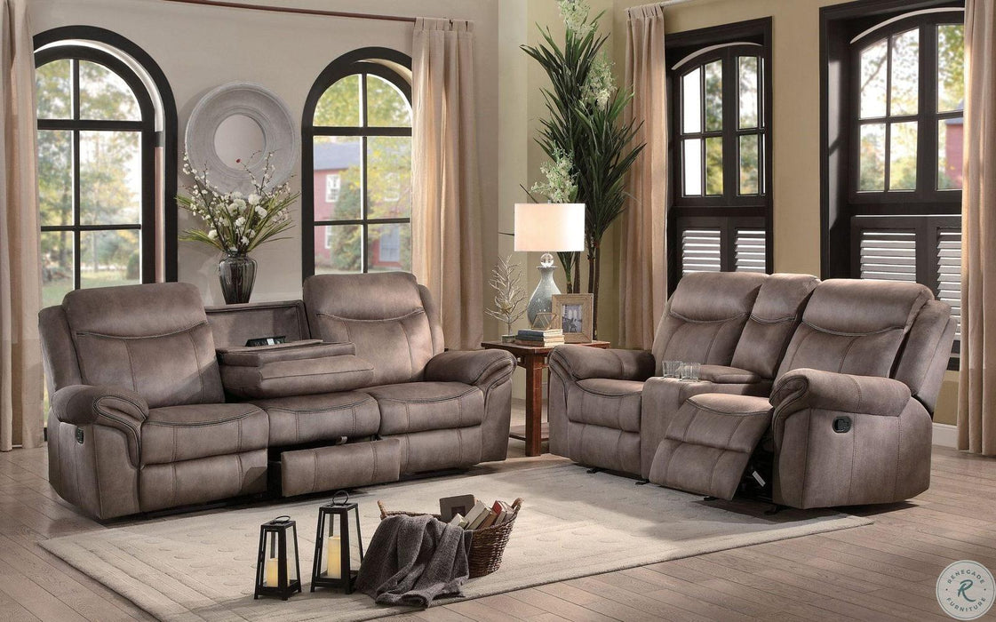 Aram Double Glider Reclining Loveseat in Dark Brown 8206NF-2 - Home Discount Furniture - NJ-linden