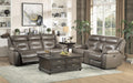 Danio Power Double Reclining Sofa with Power Headrests in Brownish Gray 9528BRG-3PWH - Home Discount Furniture - NJ-linden