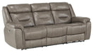 Danio Power Double Reclining Sofa with Power Headrests in Brownish Gray 9528BRG-3PWH - Home Discount Furniture - NJ-linden