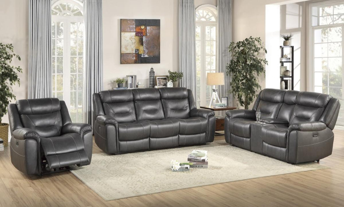 Danio Power Double Reclining Loveseat with Power Headrests in Dark Gray 9528DGY-2PWH - Home Discount Furniture - NJ-linden
